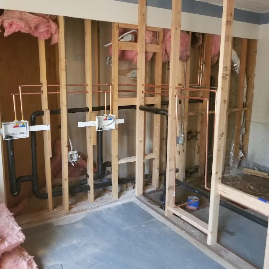 Copper pipe rough-in and plumbing installation in Cohasset